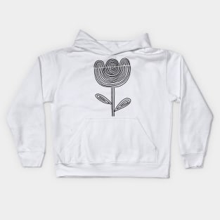 line art flower Kids Hoodie